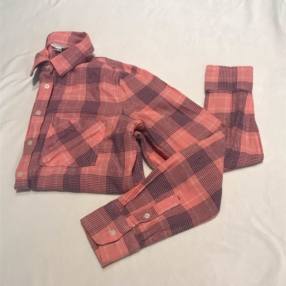 Aeropostale Pink Flannel Plaid Button-up Shirt - Picture 7 of 9